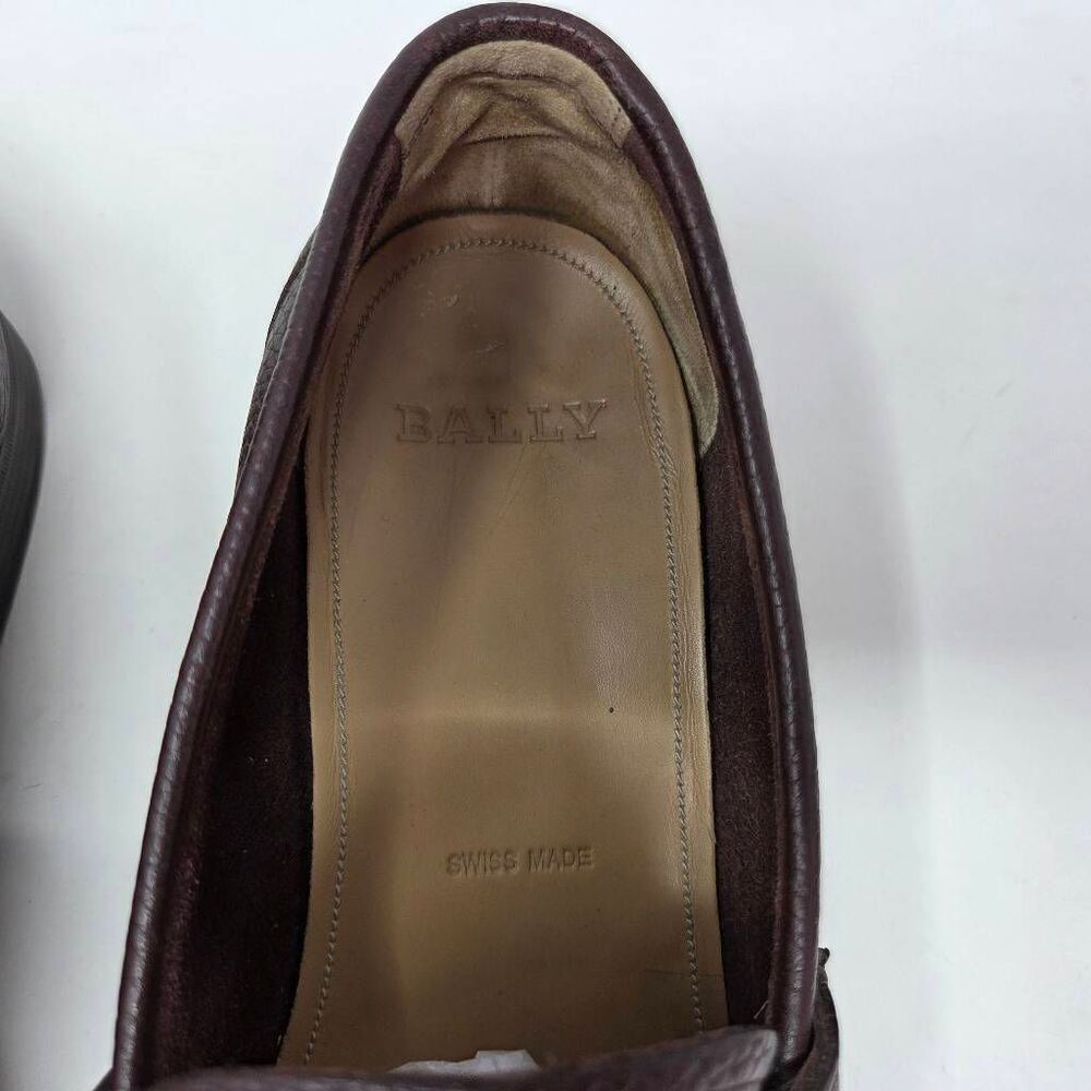 BALLY SWISS CORTON BROWN LEATHER SILVER STRAP BIT LOAFERS MENS SIZE 11 D - Picture 4 of 8